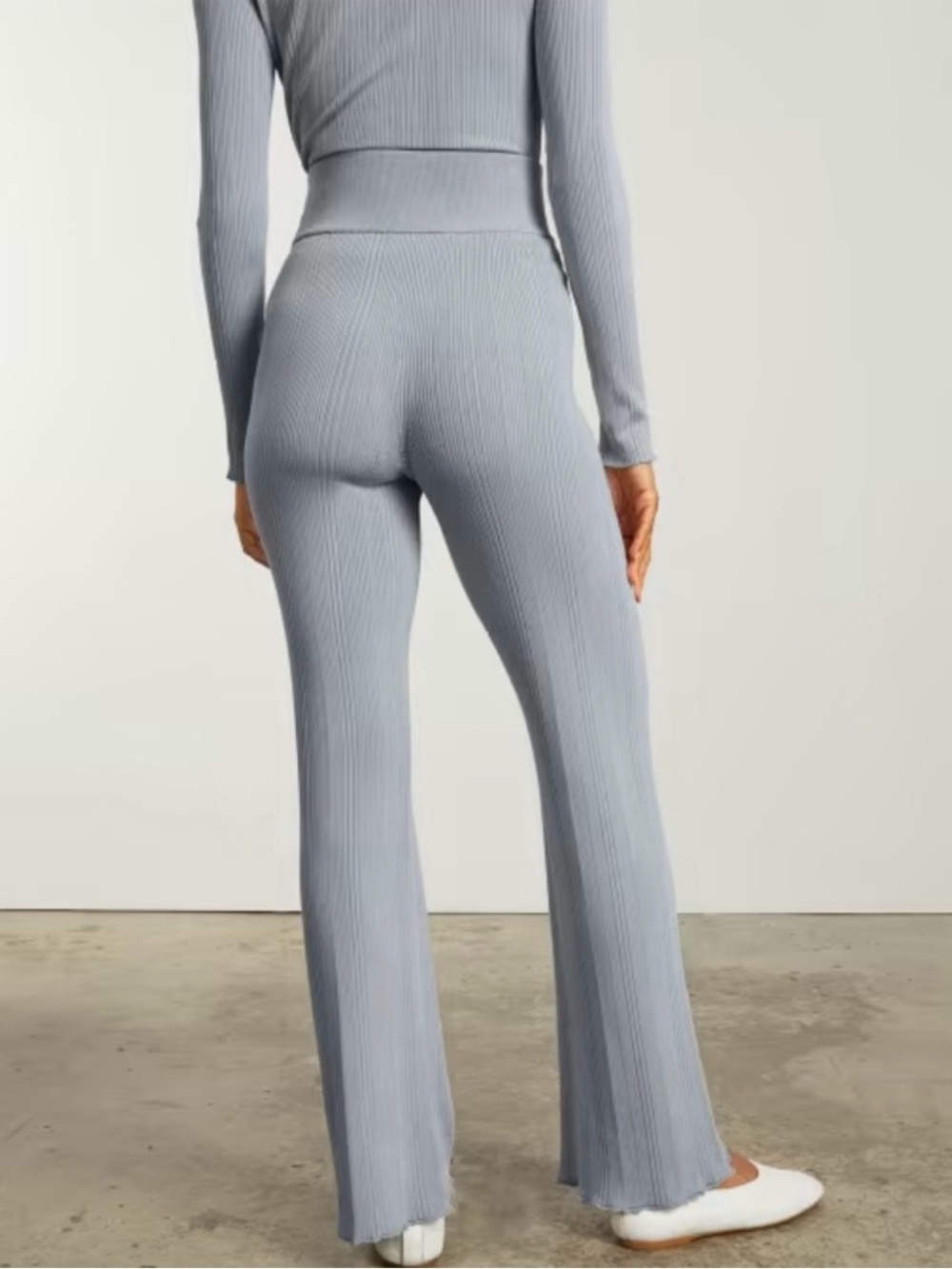Everlane The Rib Knit High Rise Straight Pant - Picture 2 of 5